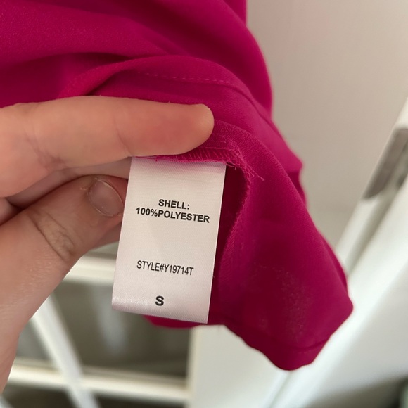 Pomander Place Tuckernuck Eliza Shift Dress Pink Fuchsia Long Sleeve Pockets S - Picture 6 of 11